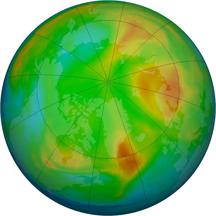 Arctic ozone map for 16 December 1979